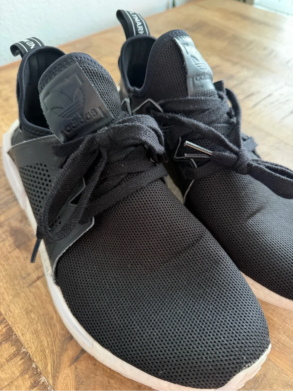 Adidas NMD XR1 Boost Sneakers Men’s 10.5 Black White Mesh Lace Up Running Shoes